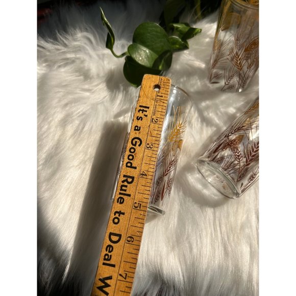 Vintage Butterfly St. Clair Glasses Ombre Orange Brown Gold Wheat Drinking Cups - Picture 3 of 3